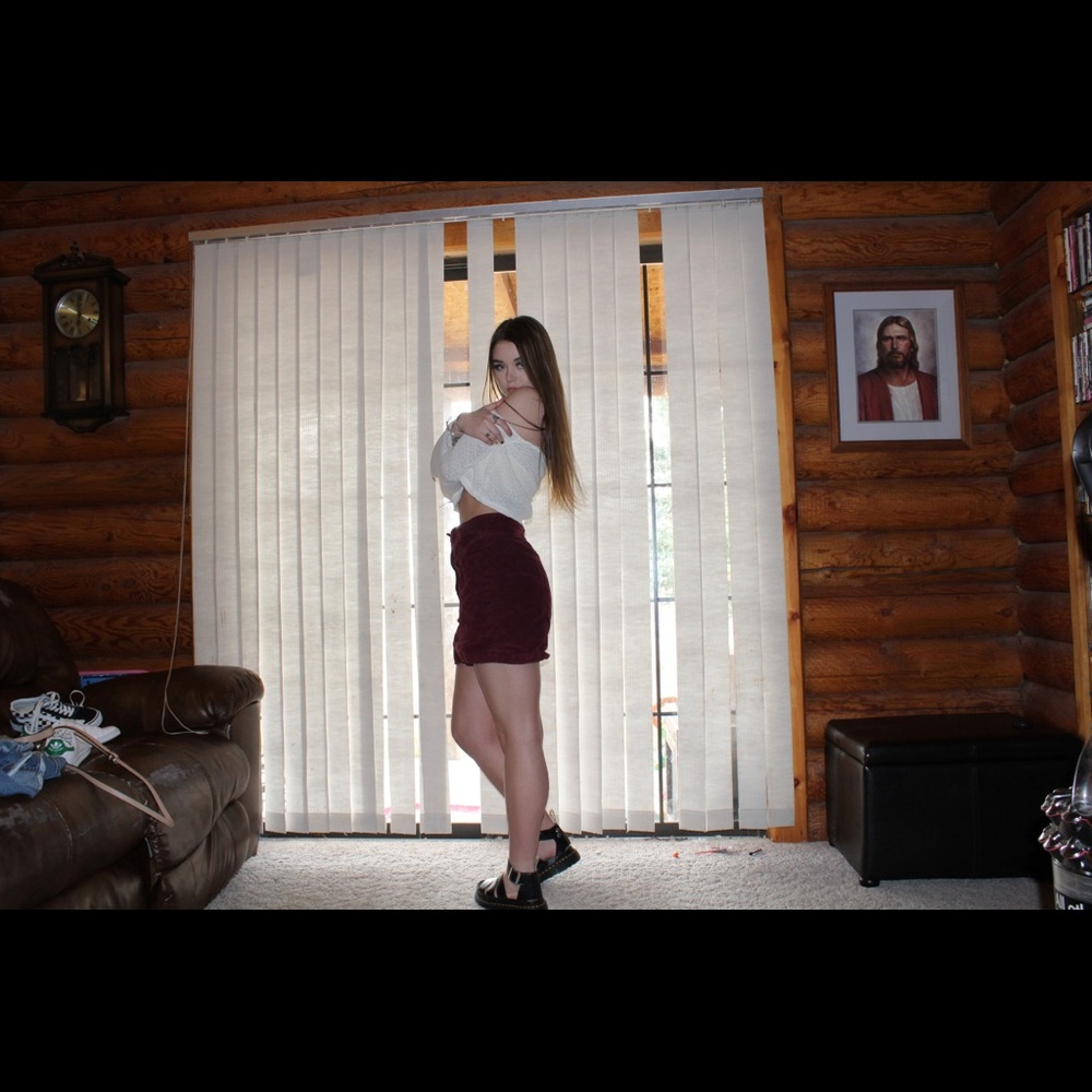 Burgundy free people skirt❤️